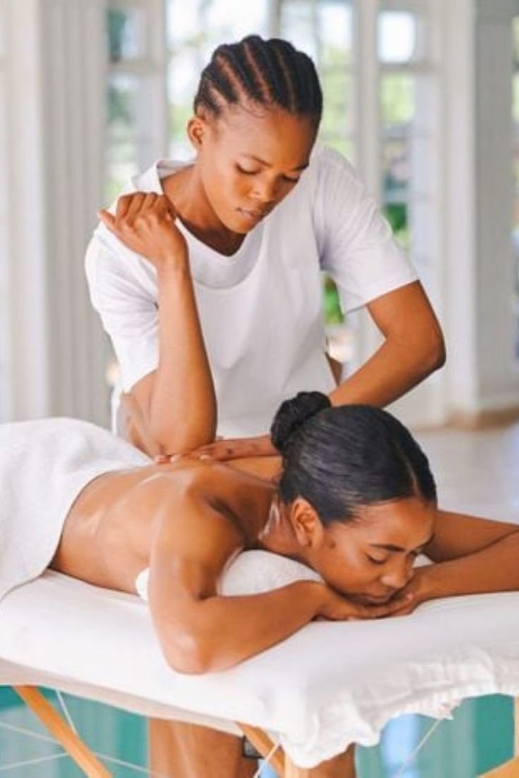 Relaxing massage therapy layout